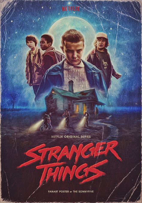 Stranger Things poster by The Sonnyfive on Behance Muzică Rock, Foto Muro Collage, Netflix Stranger Things, Stranger Things Poster, Buku Harry Potter, 80s Design, Stranger Things Art, Stranger Things Aesthetic, Cărți Harry Potter