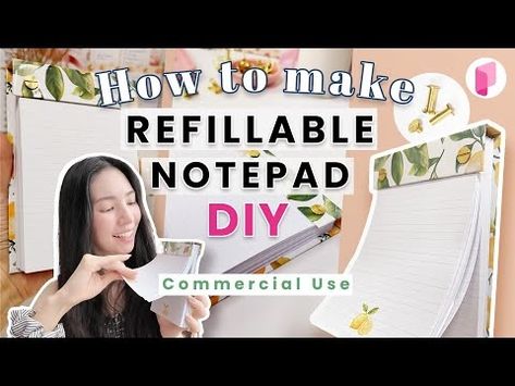 (49) DIY Refillable Notepad - Tutorial - YouTube Diy Notepad, Notepad Diy, Note Pad Covers, Note Pad, To Sell, Things To Sell