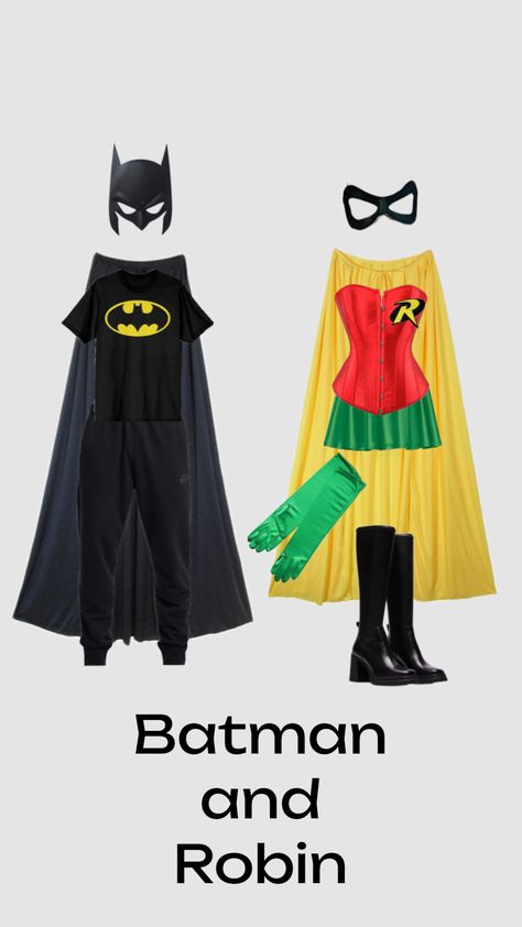 #couplescostume #couplecostume #costumes Batman And Robin Costume, Batman And Robin Costumes, Robin Costume, Batman Costume, Trendy Halloween Costumes, Costume Inspo, Batman And Robin, Trendy Halloween, Couples Costumes