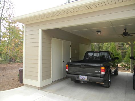 Carport storage upgrade Plan Carport, Carport Storage, Carport Addition, Portable Carport, Carport Ideas, Carport With Storage, Diy Carport, Carport Plans, Carport Sheds