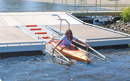 The Dock Doctors | Launch dock systems for Kayak and Canoes Dock Design, Kayak Launch, Dock Ideas, Lake Dock, Lakefront Living, Kayak Storage, Lakeside Living, Floating Dock, Boat House