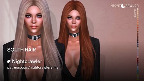 SOUTH HAIR | Nightcrawler Sims 4 Nightcrawler Hair Patreon, Sims 4 Cc Hair Nightcrawler, Night Crawler, Sims 4 Cc Hair, Sims 4 Cc, Sims 4, Hair, Logos