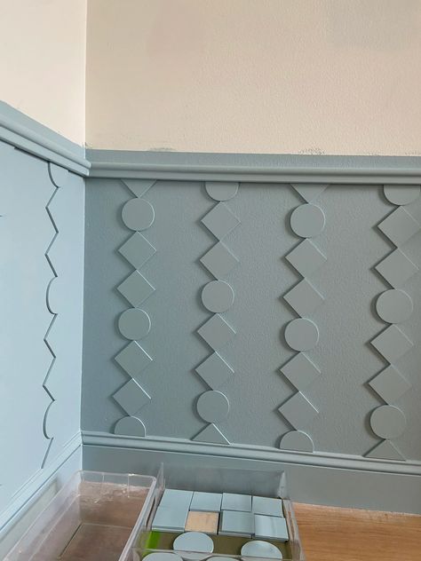 DIY Geometric 3D Wainscoting - The House That Lars Built Wainscoting Ideas, Diy Wainscoting, Geometric 3d, Wooden Cutouts, Wall Molding, Room Remodeling, Wainscoting, Wall Treatments, Wall Panels