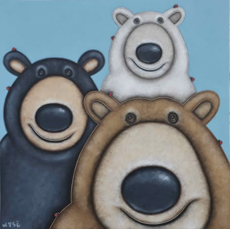 Kids Paint Night, Bears Art, Painted Bear, Black Bears Art, Bear Painting, Football Banner, Bear Paintings, Craft Board, Black Bears