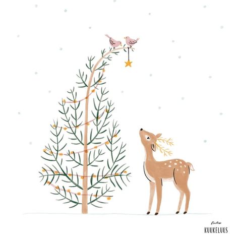 Linda | Illustratie & webshop (@studiokuukeluus) • Instagram-foto's en -video's Bunny Christmas, Christmas Card Illustration, Cute Christmas Cards, Modern Christmas Cards, Watercolor Christmas Cards, Easy Watercolor, Modern Holiday Card, Christmas Illustration, Christmas Cards Handmade