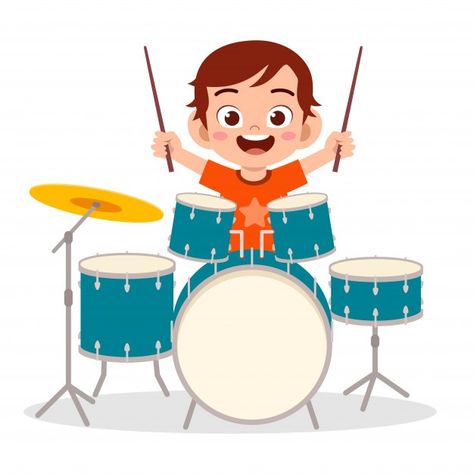 Happy cute little kid boy playing drum | Premium Vector #Freepik #vector #music #character #cartoon #kid Drums Cartoon, Music Character, Kids Drum Set, Music Birthday Party, Music Crafts, Kid Boy, Super Mario Art, Character Cartoon, How To Play Drums