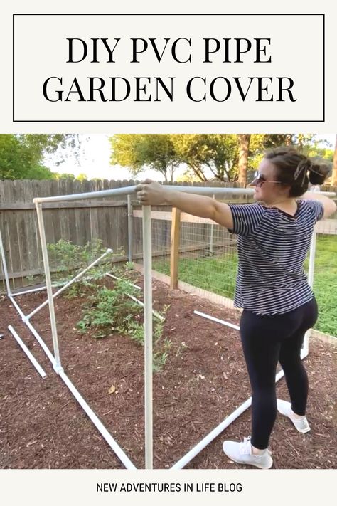 Garden Cages How To Build, Pvc Raised Bed Cover, Garden Cover Ideas, Pvc Garden Fence, Insect Netting Garden Diy, Garden Netting Cover, Diy Garden Enclosure, Crop Cages For Garden Diy, Diy Garden Bed Cover