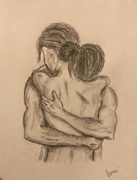 Man And Woman Hugging Painting, Hug Sketch Simple, Man Hugging Woman Drawing, Hug Art Painting, Two People Hugging Drawing, Hugging Sketch, Hugging Drawing Reference, Hugging Painting, Hug Drawing Reference