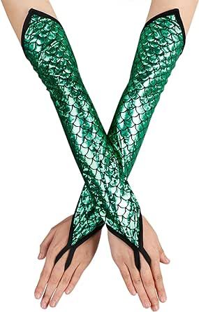 Fish Costume Women, Sequin Gloves, Arm Gloves, Mermaid Inspiration, Halloween Costume For Women, Fish Costume, Costume For Women, Arm Sleeves, Fish Scale