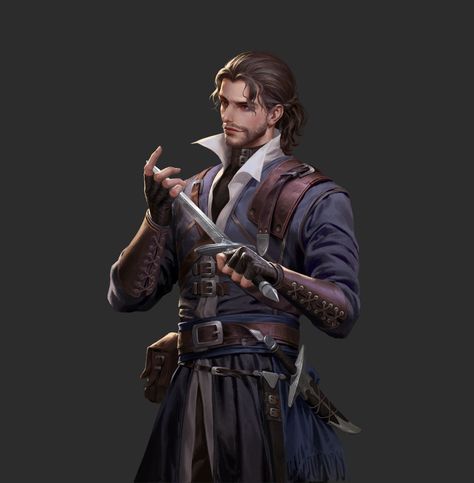 ArtStation - 老 图 , zhen zhen Assassin Rogue Dnd, Male Rogue Character Art, Dnd Rogue Male, Dnd Swashbuckler, Rogue Character Design Male, Rogue Character Design, Dnd Male Character Design, Adventurer Character Design, Swashbuckler Rogue