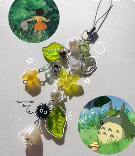 Totoro Phone Charm, Studio Ghibli Phone Charm, Flower Phone Charm, Anime Phone Charms, Etsy Finds Products, Phone Decoration Ideas, Aesthetic Things To Buy, Diy Phone Charms, Phone Charm Aesthetic