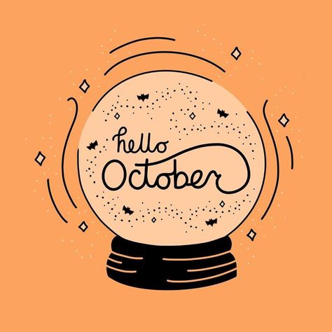 October Month Aesthetic, October Illustration Art, October Graphic Design, October Typography, October Graphics, October Widgets, October Font, October Lettering, Halloween Typography Design