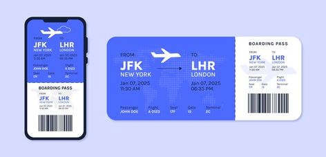 Travel ticket Vectors & Illustrations for Free Download | Freepik Ticket Design Template, Travel Ticket, Travel Tickets, Ticket Design, Ticket Template, Vector Free Download, Online Tickets, Flat Design, Online Design