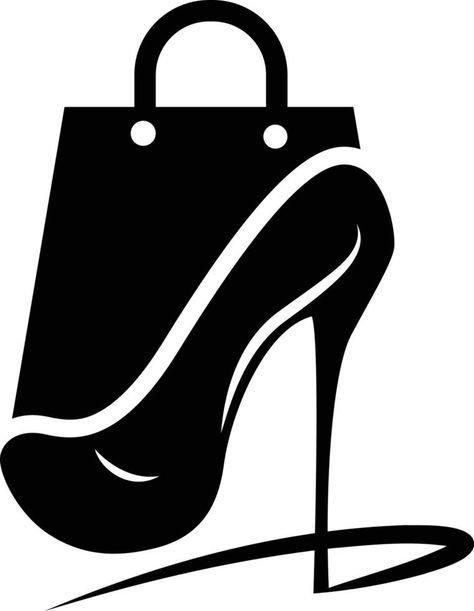 Woman Shoe Logo, Footwear Icon, Lady Boots Shop Symbol vector icon logo template Fashion Designers Logo, Shoes Template Design, Footwear Logo Design, Shoes Logo Design, Bag Logo Design, Footwear Logo, Shoe Logo Design, Shopping Logo, Fashion Logos