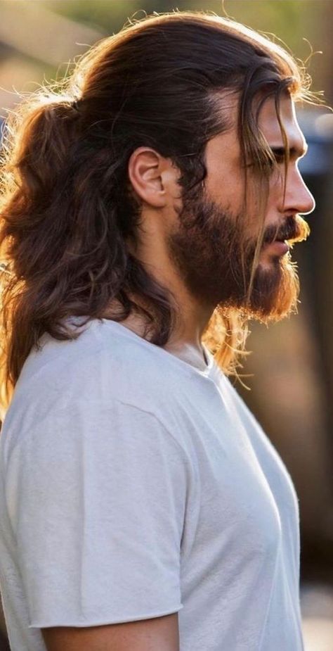 Long Hair And Beard, Man With Long Hair, Long Hair Beard, Mens Hairstyles Thick Hair, Men's Long Hairstyles, Long Hair Wedding Styles, Grow Long Hair, Corte De Cabelo Masculino, Hair Reference