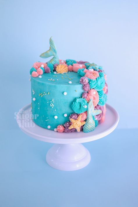 Under The Sea Cake Decorations, Under The Sea Cupcake Cake, Under The Sea Mermaid Cake, Under The Sea Birthday Cupcakes, Ocean Theme Cake Kids, Under The Sea Birthday Cake Ideas, Birthday Cake Sea Theme, Under The Sea Birthday Cake Girl, Under The Sea Birthday Cakes