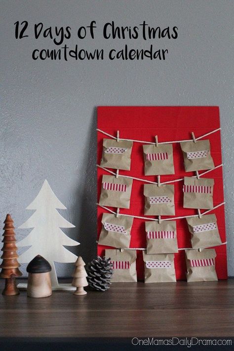 12 Days of Christmas countdown calendar | DiY Advent calendar with a fun note card inside each envelope. Add a sweet candy or write out a family challenge. Countdown Calendar Diy, Daily Drama, Yule Crafts, Christmas Countdown Diy, 12 Days Of Xmas, Winter Diy Crafts, Family Challenge, Christmas Countdown Calendar, Diy Winter