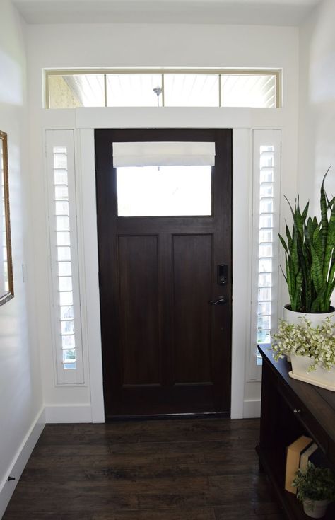 This bright white Small Front Door Curtain is the perfect solution to covering that small window in your front door. Fast and easy installation, requiring no hardware and puts no holes in your door. This curtain has a 4" valance. The curtain hangs to 6" when folded up. Attaches using 2 hook & loop fastener straps that attach underneath the valance. 65% Polyester 35% Cotton Small Window Ideas, Front Door Window Curtains, Front Door Curtain, Front Door Window Covering, Unique Windows, Front Door Curtains, Sliding Glass Door Curtains, Glass Door Curtains, White French Doors