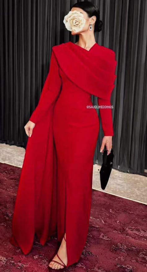 Red Dress Modest, Tight Prom Dress, Prom Dress Long Sleeves, Classy Wedding Guest Dresses, Classy Fashion Chic, Party Dress For Women, Modest Evening Dress, Soiree Dress, Modest Dresses Casual