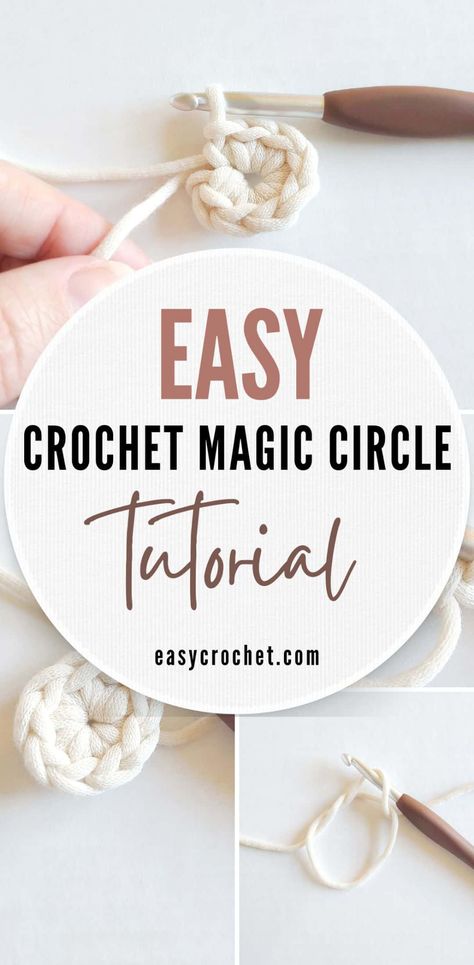 How to Crochet a Magic Circle for Beginners (Magic ring) - Easy Crochet Patterns Crochet Ideas For Teachers, Moon Table Decor, Crochet A Magic Circle, Cute Crochet Ideas, Crochet Hats Free Pattern Ladies, Magic Circle Crochet, Crochet Circle Pattern, Magic Ring Crochet, Ring Magic