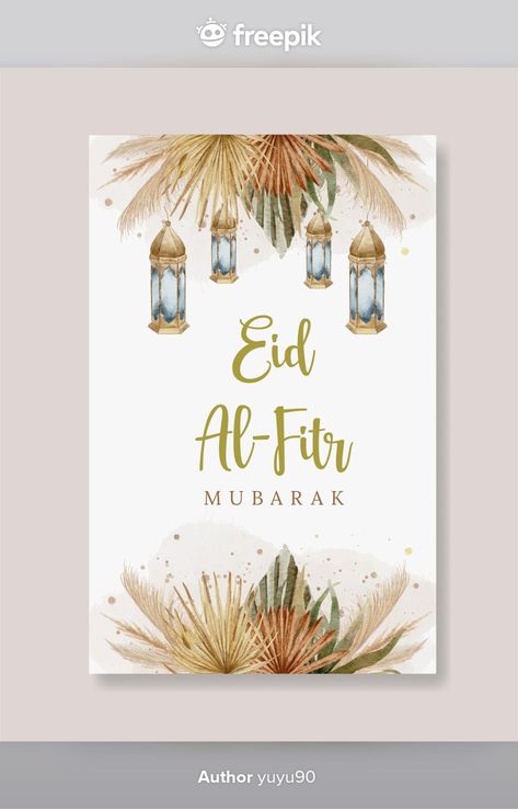 Watercolor boho eid mubarak greeting card template Premium Vector Eid Mubarak 2023, Eid Mubarak Card Design, Eid Mubarak Cards, Hangtag Idul Fitri, Eid Fitri Card, Eid Mubarak Design, Eid Card, Ied Mubarak Design Card, Eid Greetings Design