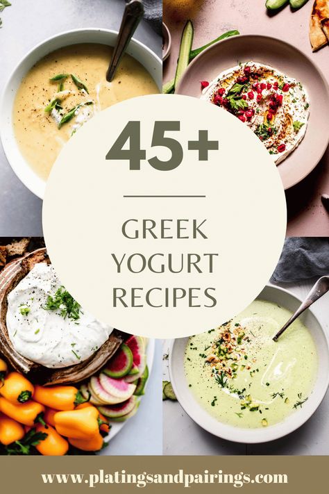 Greek Yogurt Soup, Vegan Recipes With Yogurt, Savoury Greek Yogurt Recipes, Savoury Yogurt Recipes, Greek Yogurt Soup Recipes, How To Use Plain Greek Yogurt, Ways To Use Up Yogurt, Greek Yogurt Deserts, Greek Yogurt Based Sauce