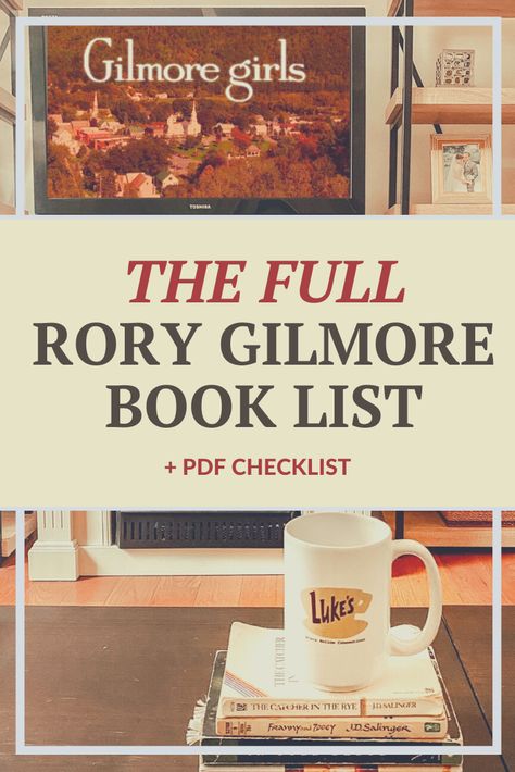 Get the FULL Rory Gilmore Book List of 400+ books mentioned on Gilmore Girls (including the revival) PLUS a free printable PDF to track your Gilmore Girls reading challenge. Take a mental trip to Stars Hollow and beyond and join our Rory Gilmore Book Club. Click for the full list. Gilmore Reading List, Rory Reading Challenge, Rory Gilmore Books To Read, Rory’s Book List, Rory Gilmore Movie List, Read Like Rory Gilmore, Rory’s Reading List, Fall Book Challenge, Rory Gilmore Reading List Printable