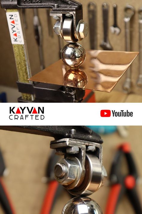 I made a miniature size English Wheel with a clamp! check my video tutorial for the details. English Wheel, Anvils, Metal Working Tools, Www Pinterest Com, Espresso Machine, Social Networks, The Details, Video Tutorial, Metal Working