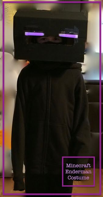 Home-Cooked & Handmade: Minecraft Enderman Costume Enderman Costume Diy, Diy Enderman Costume, Minecraft Costumes For Boys, Minecraft Costume Diy, Minecraft Enderman Halloween Costume, Minecraft Enderman Costume, Diy Minecraft Costume, Enderman Costume, Minecraft Halloween Costume