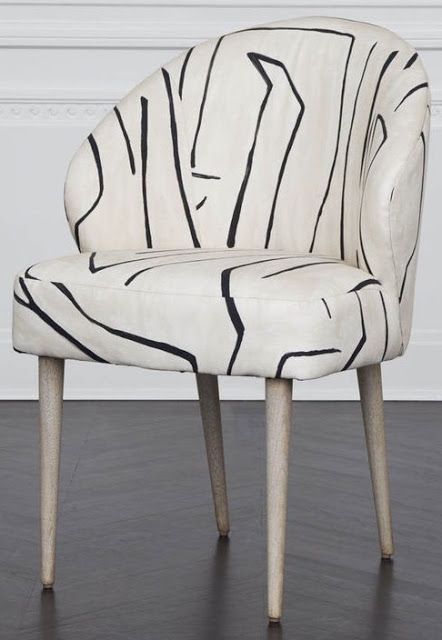 BROWN AND CREAM COLORS Upholstery Details, Leather Chair With Ottoman, Patterned Armchair, Luxury Chairs, Dining Chair Design, Occasional Chair, Kelly Wearstler, Cafe Chairs, Furniture Inspiration