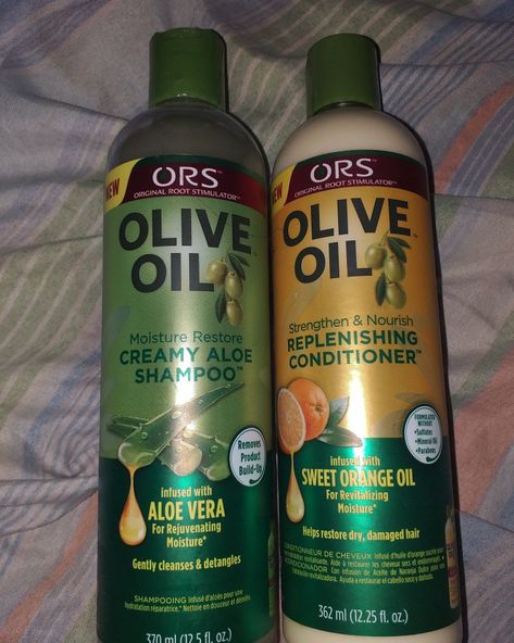 Ors creamy aloe shampoo is great for clarifying your hair and ors replenishing conditioner is the perfect balance between protein and moisture. Olive Oil Shampoo And Conditioner, Aloe Shampoo, Olive Oil Shampoo, Protein Conditioner, Natural Hair Care Tips, Hair Things, Hair Essentials, Curly Hair Routine, Hair Routine