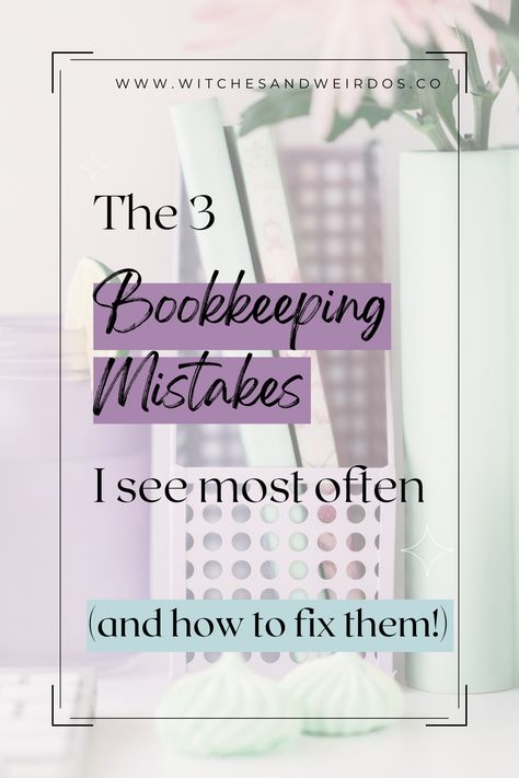 When I dig into my clients bookkeeping software, there are 3 common mistakes I see people making. If you're a beginner bookkeeper, these mistakes are easy to make, and thankfully, easy to fix! It doesn't matter if you're using Quickbooks, Xero, or Wave software - this post will show you how to fix these mistakes, and give you a free bookkeeping cheat sheet as well! Learn more about tax tips, accounting tips, cash flow help, business finance tips, and Quickbooks Online at witchesandweirdos.co! Free Bookkeeping Software, Bookkeeping Tips Small Businesses, Bookkeeping Marketing Ideas, Quickbooks Online Cheat Sheet, Quickbooks Tips Cheat Sheets, Coastal Books, Bookkeeping Checklist, Virtual Bookkeeper, Bookkeeping Training