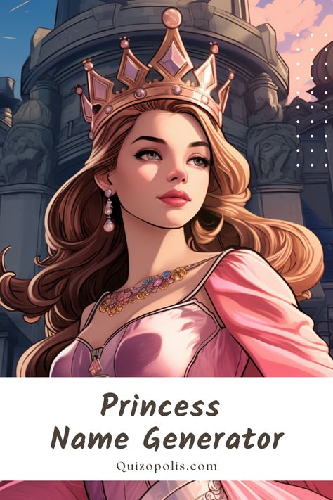 Dive into the world of fairytales with our Princess Name Generator. Your majestic name awaits! Fantasy Princess Names, Majestic Names, Princess Name, Fantasy Princess, Name Generator, Generators, The Princess, A Princess, Fairy Tales