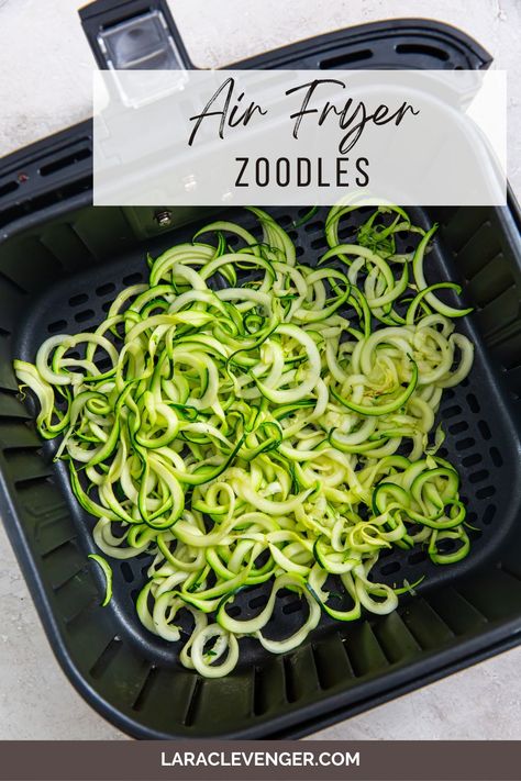 Air Fryer Zoodles Frozen Zoodles In Air Fryer, Zoodles Air Fryer, Air Fryer Spiralized Zucchini, Low Calorie Zoodle Recipes, Zoodle Recipes Side Dish, Air Fryer Zoodles Recipes, How To Cook Zoodles Zucchini Noodles, Air Fryer Zucchini Noodles, Low Carb Zoodle Recipes