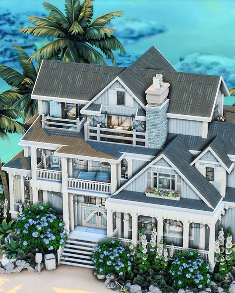 I built a generations summer house in @thesims 🌴 #eapartner The build is available on the gallery under my ID Create4sims! Will you move your sims family here? #ts4 #sims4builds @ea #thesims #thesims4 Sims 4 House Gallery Id, Sims Coastal House, Sims 4 Del Sol Valley House, Sims 4 Forest House, Sims 4 Houses Exterior, Sims 4 Sulani House, Sims 4 Beach House Floor Plans, Sims Beach House, Sims 4 Sulani House Plan