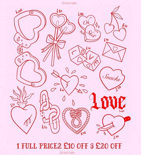 Cute Tattoos Flash, Valentine’s Day Matching Tattoos, Vegas Flash Tattoo, Valentines Tattoo Ideas, Holiday Flash Tattoo, Love Themed Tattoos, New Years Tattoo, Wedding Flash Tattoo, Lovecore Tattoo