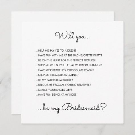 Will You Be My Bridesmaid Poem, Bridesmaid Proposal Card Messages Funny, Bridesmaid Proposal Quotes, Bridesmaid Proposal Card Messages, Bridesmaid Proposal Letter, Bridesmaid Proposal Simple, Bridesmaids Invites, Cute Ways To Ask Bridesmaids, Simple Bridesmaid Proposal