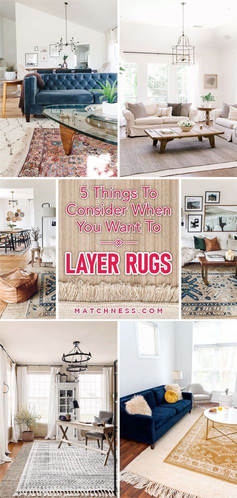 Layered Rugs In Office, Layering Rugs Living Room Shag, Rug On Rug Layering Living Room, Living Room Layered Rug Ideas, Area Rugs In Living Room Over Carpet, Layer Rug Over Carpet, Layer Carpets Living Room, How To Layer Carpets, Layer Rugs In Living Room