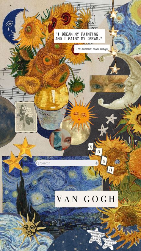 #starrynight #vangogh #sunflowers Starrynight Vangogh, Van Gogh Drawings, فنسنت فان جوخ, Van Gogh Wallpaper, Mario Memes, Digital Art Software, Arte Van Gogh, Van Gogh Paintings, Art Van