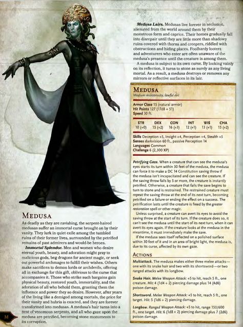 Medusa Dnd, Greek Monsters, Dnd Monster, Monster Manual, Monster Vampire, Medusa Art, Myths & Monsters, Mythical Monsters, Greek Pantheon