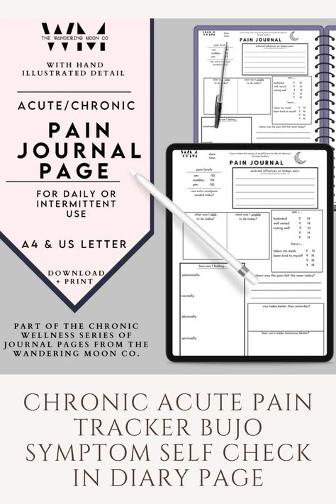 chronic acute pain tracker bujo symptom self check in diary page Pain Journal, Pain Tracker, Period Tracker, Sleeping Habits, Out Of Control, Invisible Illness, Journal Page, Chronic Illness, Chronic Pain