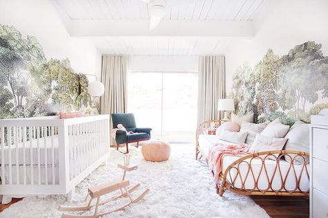 A Baby Girl’s Blush and Green Nursery Stylish Nursery, Green Nursery, Emily Henderson, Nursery Baby Room, Baby Rooms, Modern Nursery, Nursery Inspiration, Baby Girl Nursery