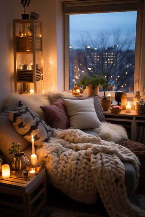 Living Room Wall Decoration, Cozy Fall Bedroom, Christmas Living Room, Room Wall Decoration, Open Concept Layout, Classy Decor, Flexible Seating, Hygge Home, Apartment Aesthetic