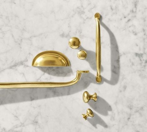 New Bathroom Decor & Accessories | Pottery Barn Polished Nickel Hardware, Bathroom Oasis, Cream Kitchen, Brass Cabinet Pulls, Brass Handle, Williams Sonoma Home, Bronze Hardware, Bath Fixtures, Bathroom Hardware