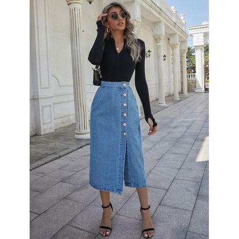 Jeans into skirt