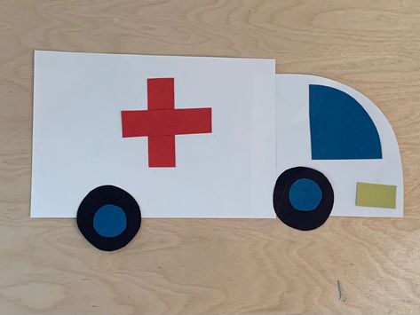 Emergency Crafts For Preschool, Ambulance Crafts For Preschool, Ambulance Craft Preschool, Community Helpers Nurse, Ambulance Craft, Community Helpers Art, Community Heroes, Community Helpers Preschool Crafts, Community Helpers Crafts