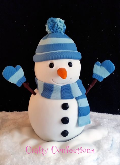 Snowman for Cake Masters - cake by Kelly Cope Masters Cake, Fondant Snowman, Cake Decorating Ideas Christmas, Christmas Cake Decorating Ideas, Christmas Cake Decorating, Creative Christmas Cookies, Christmas Fondant, Fondant Art, 3d Snowman