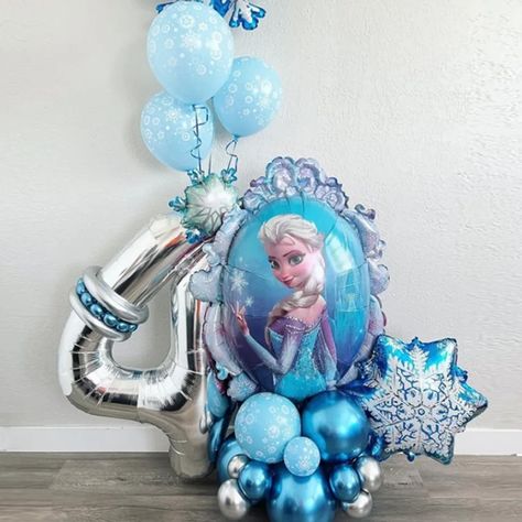 Balloon Stack, Frozen Balloons, Frozen Theme Cake, Balloons Decorations, Balloon Crafts, Frozen Theme, Frozen Birthday, Balloon Bouquet, Balloon Arch