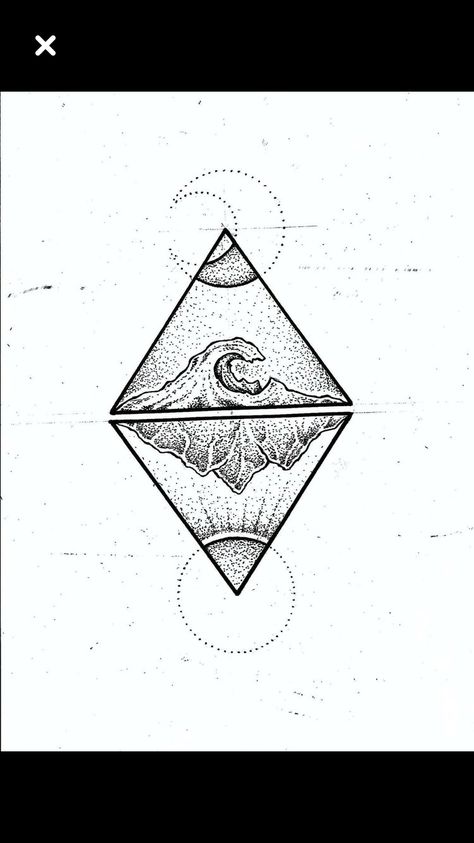 Ocean And Mountain Tattoo, Mountain Tattoo, Waves Tattoo, Skin Art, Pen Art, Meaningful Tattoos, Tattoo Styles, Tattoo Sketches, Geometric Art