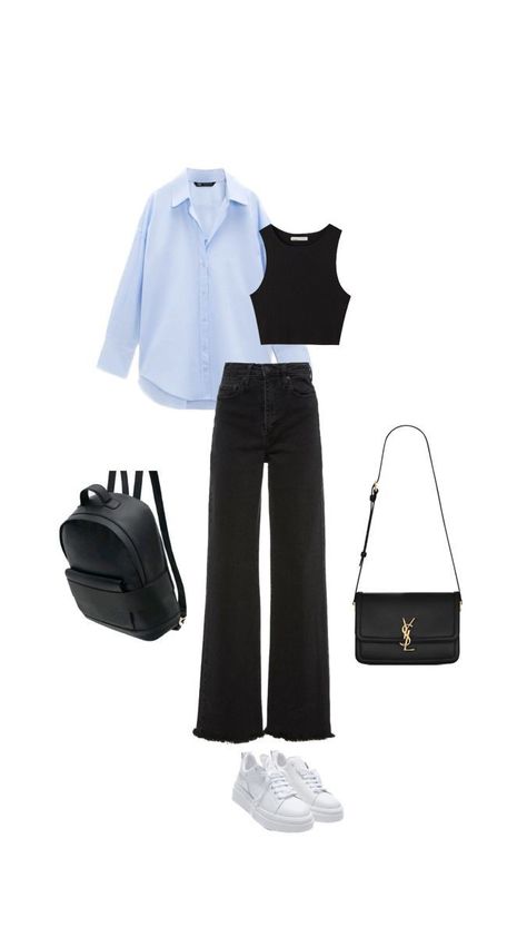 Gen Z Office Outfit Summer, Outfits With Black Pants, Stile Hijab, Work Accessories, Everyday Fashion Outfits, Casual Day Outfits, Quick Outfits, Stylish Work Outfits, Easy Trendy Outfits